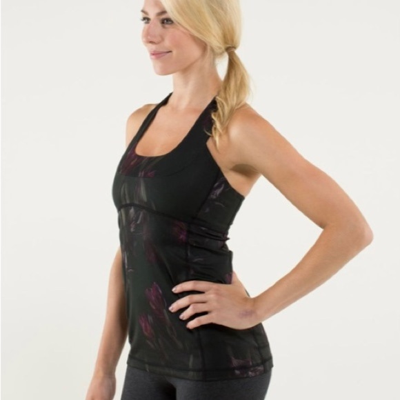 Lululemon Scoop Neck Tank Midnight Iris Black 6 euc racer back Lulu flattering - Picture 3 of 10